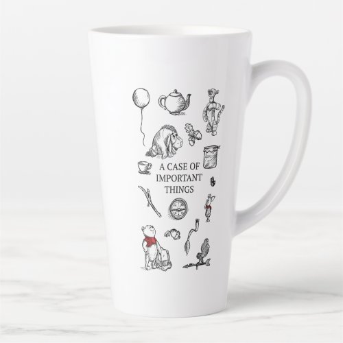 Pooh  Pals  A Case of Important Things Quote Latte Mug