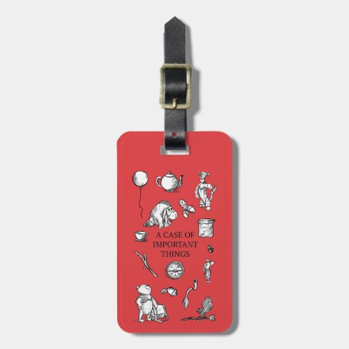 Pooh  Pals  A Case of Important Things Quote Luggage Tag