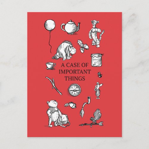 Pooh  Pals  A Case of Important Things Quote Postcard