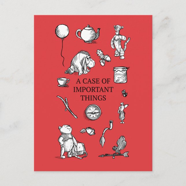 Pooh & Pals | A Case of Important Things Quote Postcard (Front)