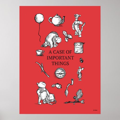 Pooh  Pals  A Case of Important Things Quote Poster
