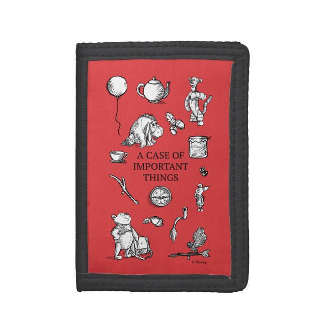 Pooh & Pals | A Case of Important Things Quote Trifold Wallet (Front Vertical)