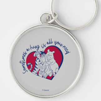 Pooh & Pals | A Hug is all You Need Quote Keychain