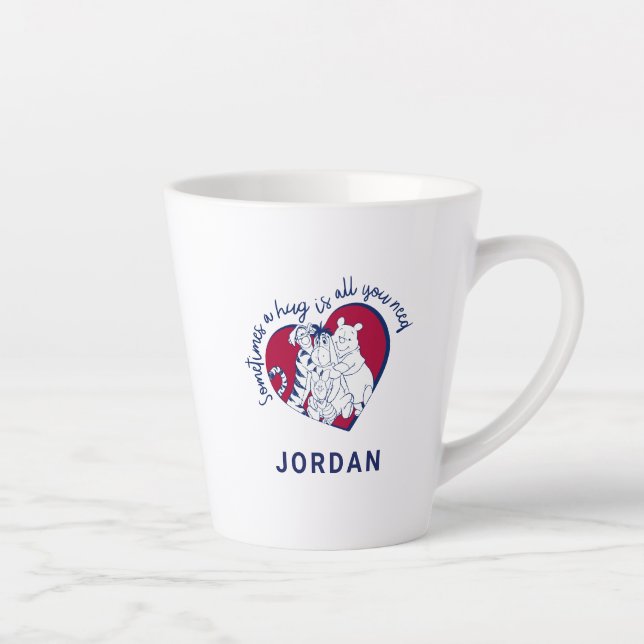 Pooh & Pals | A Hug is all You Need Quote Latte Mug (Right)