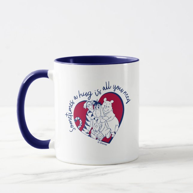 Pooh & Pals | A Hug is all You Need Quote Mug (Left)