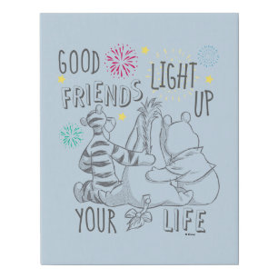 Pooh & Pals Friends Light Up Your Life Faux Canvas Print
