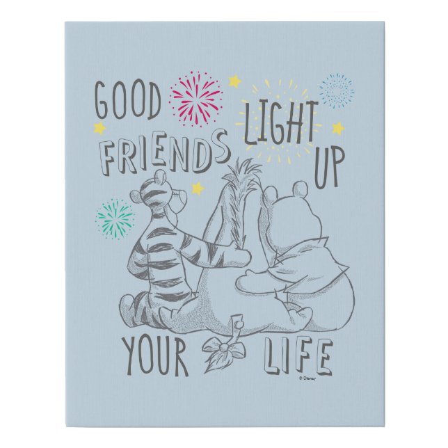 Pooh & Pals | Friends Light Up Your Life Faux Canvas Print (Front)