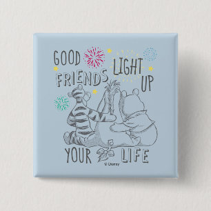 Pooh & Pals Friends Light Up Your Life Pinback Button