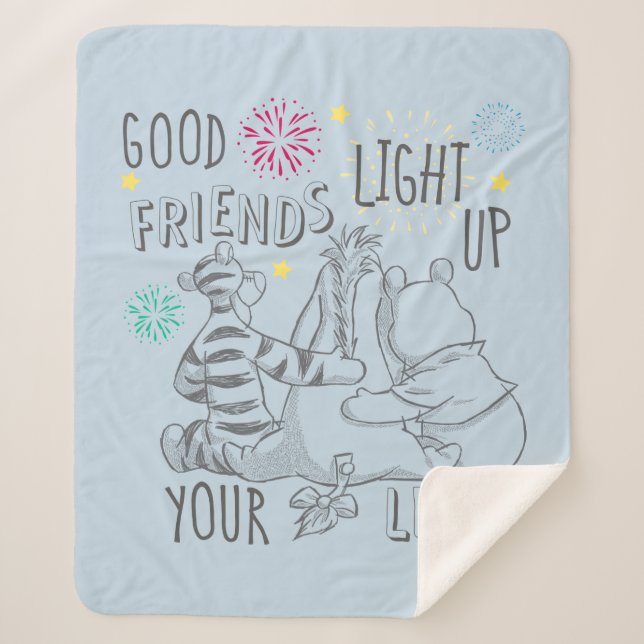 Pooh & Pals | Friends Light Up Your Life Sherpa Blanket (Front)