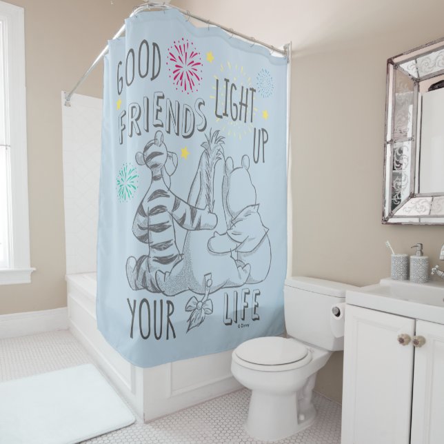 Pooh & Pals | Friends Light Up Your Life Shower Curtain (In Situ)