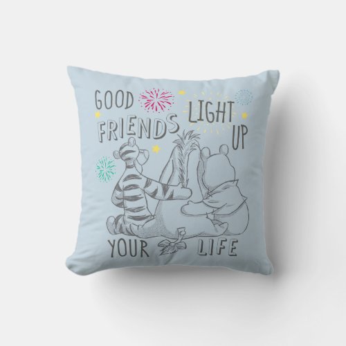 Pooh  Pals  Friends Light Up Your Life Throw Pillow