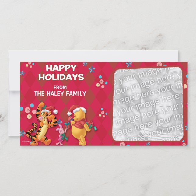 Pooh & Pals Holiday Photo Card (Front)