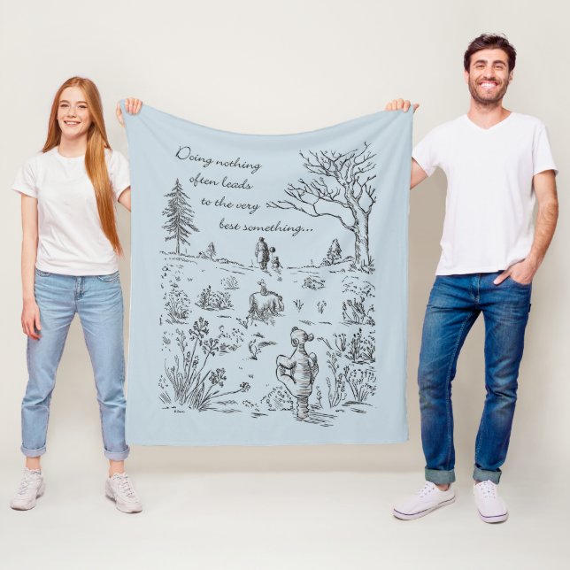 Pooh & Pals | The Very Best Something Quote Fleece Blanket (In Situ)