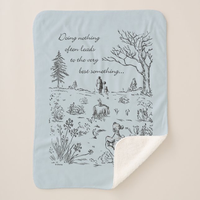 Pooh & Pals | The Very Best Something Quote Sherpa Blanket (Front)