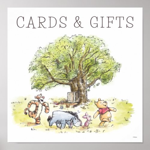 Pooh  Pals Watercolor  Gift  Cards Poster
