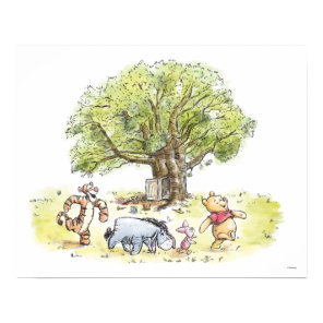 Pooh & Pals Watercolor Poster