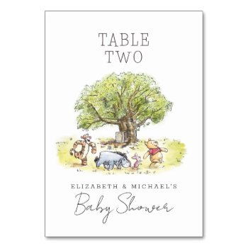 Pooh & Pals Watercolor Table Number by winniethepooh at Zazzle