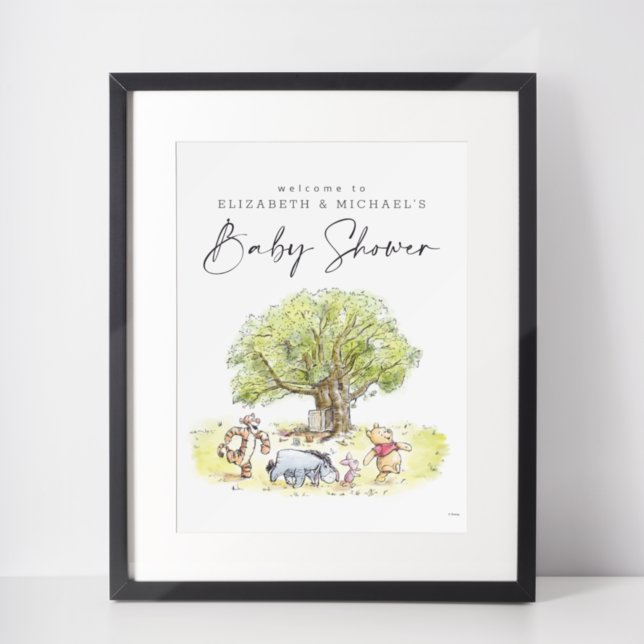 Pooh & Pals Watercolor Welcome Baby Shower Sign (Creator Uploaded)