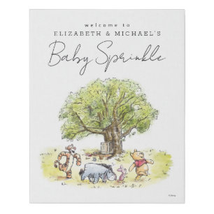 Pooh & Pals Watercolor Welcome Baby Sprinkle Sign