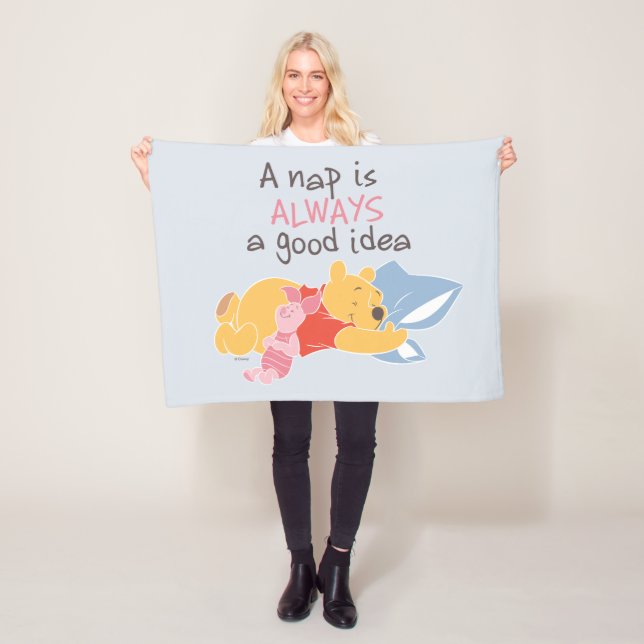 Pooh & Piglet | A Nap is Always a Good Idea Fleece Blanket (In Situ)
