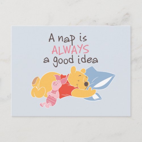 Pooh  Piglet  A Nap is Always a Good Idea Postcard