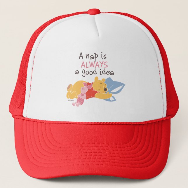Pooh & Piglet | A Nap is Always a Good Idea Trucker Hat (Front)