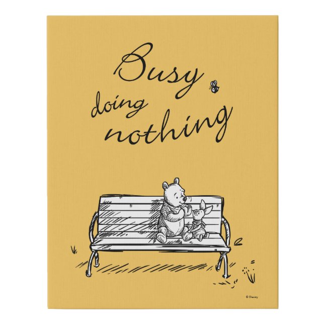 Pooh & Piglet | Busy Doing Nothing Faux Canvas Print (Front)