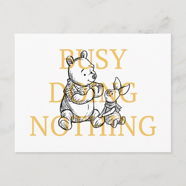 Pooh & Piglet | Busy Doing Nothing Quote Postcard (Front)