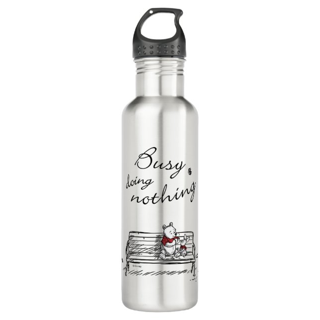 Pooh & Piglet | Busy Doing Nothing Stainless Steel Water Bottle (Front)