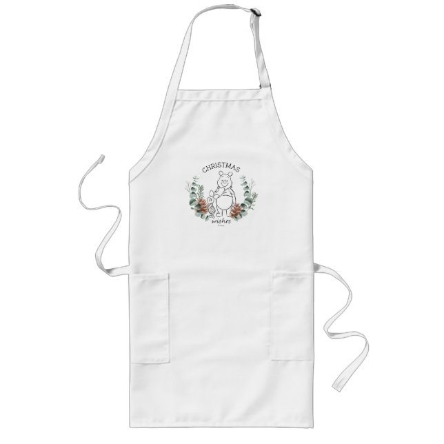 Pooh & Piglet | Christmas Wishes Wreath Long Apron (Front)