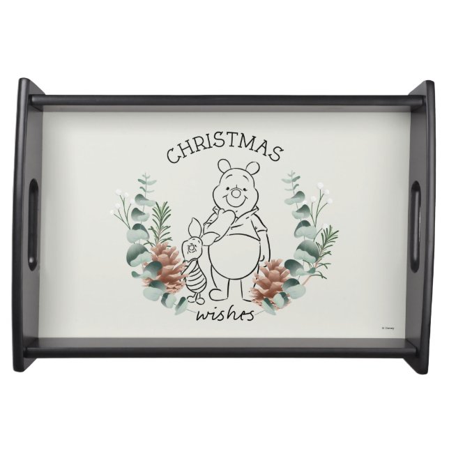 Pooh & Piglet | Christmas Wishes Wreath Serving Tray (Front)