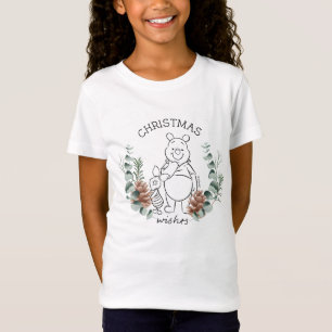 Pooh & Piglet   Christmas Wishes Wreath T-Shirt