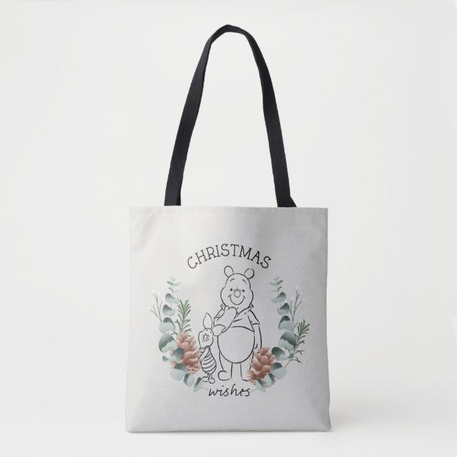 Pooh & Piglet | Christmas Wishes Wreath Tote Bag (Front)
