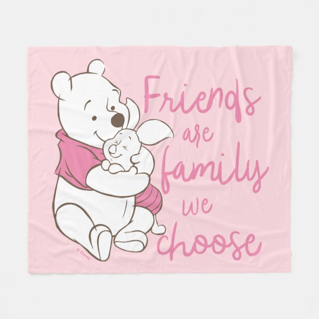 Pooh & Piglet | Friends are Family We Choose Fleece Blanket (Front (Horizontal))
