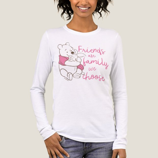 Pooh & Piglet | Friends are Family We Choose Tri-Blend Shirt (Front)