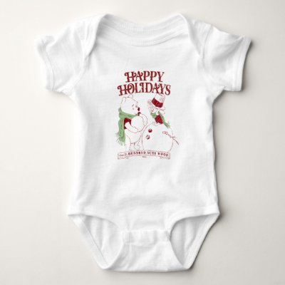 Pooh &amp; Piglet | Happy Holidays Baby Bodysuit