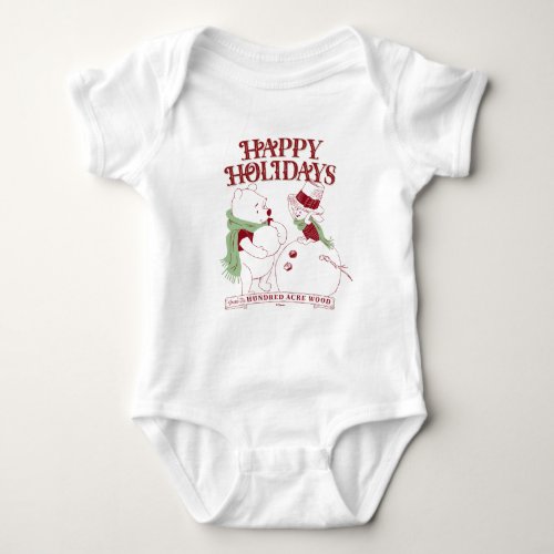 Pooh  Piglet  Happy Holidays Baby Bodysuit