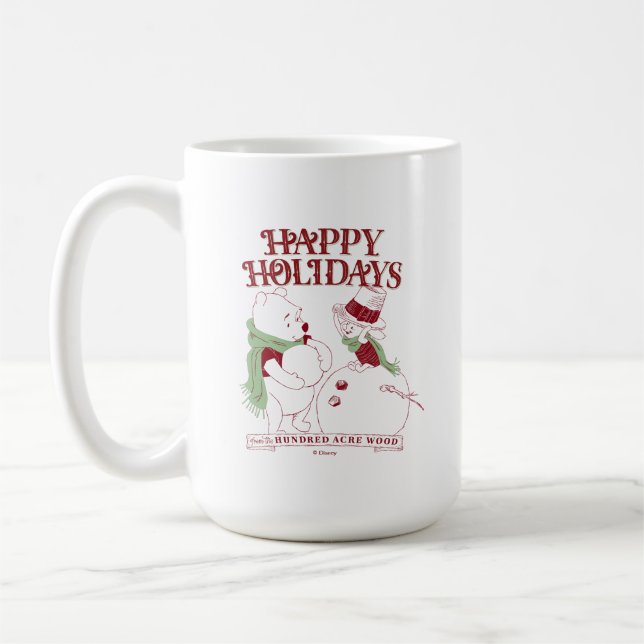Pooh & Piglet | Happy Holidays Coffee Mug (Left)