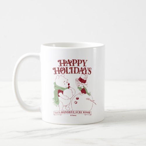 Pooh  Piglet  Happy Holidays Coffee Mug