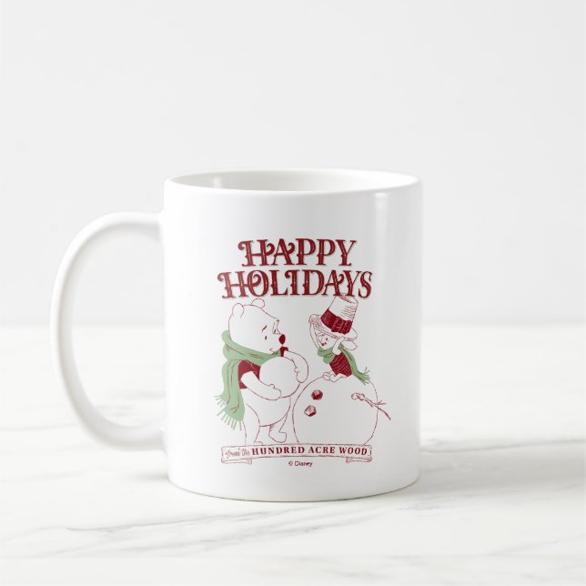 Pooh & Piglet | Happy Holidays Coffee Mug (Left)