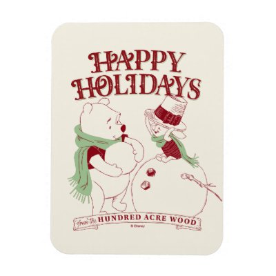 Pooh &amp; Piglet | Happy Holidays Magnet