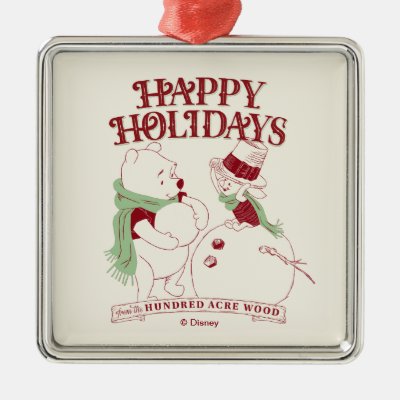Pooh &amp; Piglet | Happy Holidays Metal Ornament