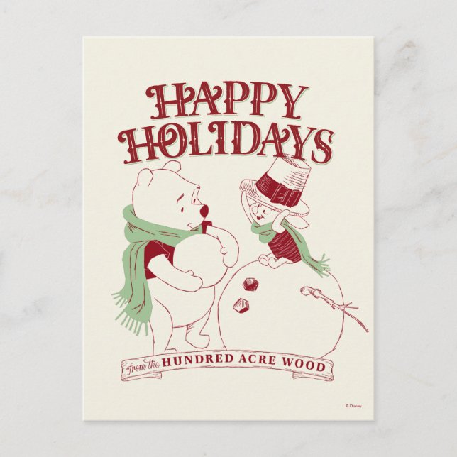 Pooh & Piglet | Happy Holidays Postcard (Front)