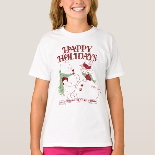 Pooh  Piglet  Happy Holidays T_Shirt