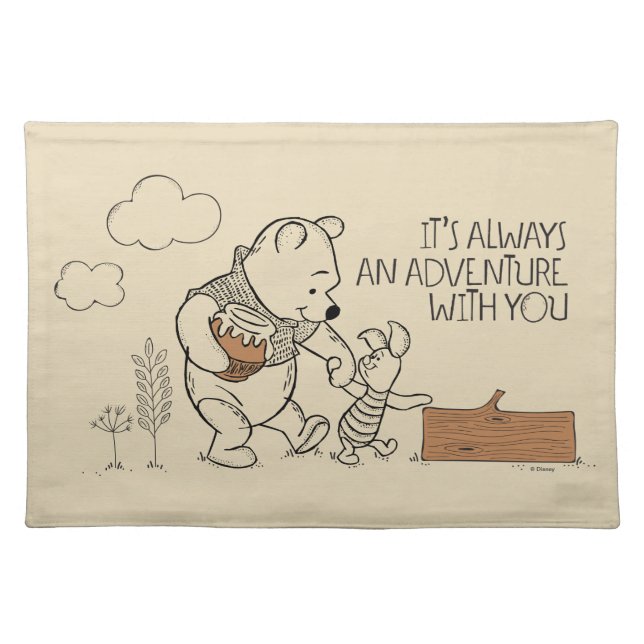 Pooh & Piglet | It's Always an Adventure with You Cloth Placemat (Front)