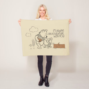 Pooh & Piglet   It's Always an Adventure with You Fleece Blanket