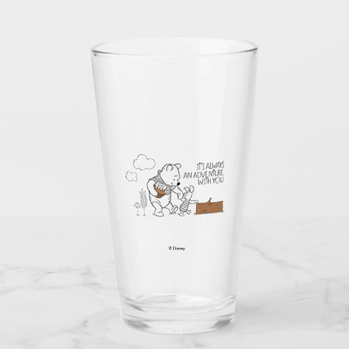 Pooh  Piglet  Its Always an Adventure with You Glass