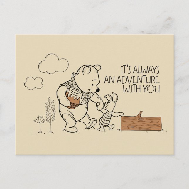 Pooh & Piglet | It's Always an Adventure with You Postcard (Front)