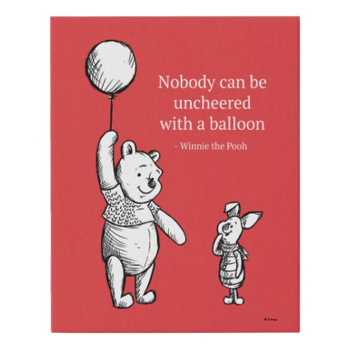 Pooh  Piglet  Nobody Can Be Uncheered Faux Canvas Print