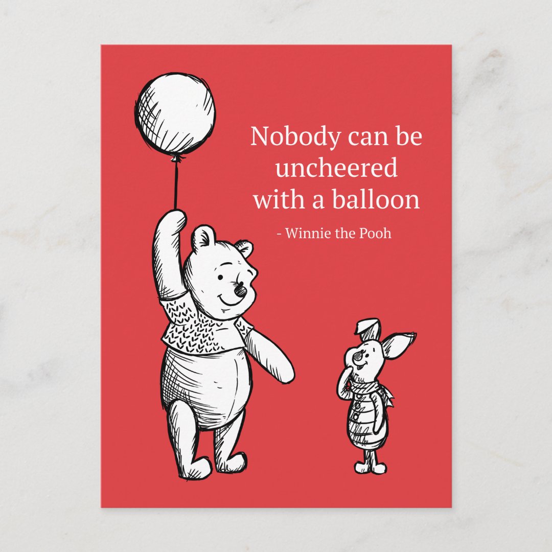 Pooh & Piglet | Nobody Can Be Uncheered Postcard